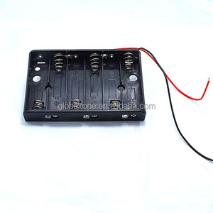 6 x AA Größe Zelle (<span class=keywords><strong>UM</strong></span>-3 * 6) Schwarz Kunststoff Batteriehalter Box 9 V Fall Mit Draht blei - Product Image 1