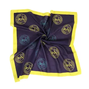 Best Selling Design Logo Printing Blend Cotton Silk Scarf Head Scarf Custom