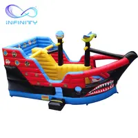 बच्चों inflatable समुद्री डाकू जहाज 0.55mmPVC trampoline inflatable समुद्री डाकू जहाज गेंद गड्ढे inflatable पानी के खेल के लिए बच्चों