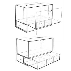 Desk Organizer Rack Tissue Box Acrylic <strong>Drawer</strong> <strong>Storage</strong> Household Factory Modern Clear Acrylic Countertop <strong>Pull</strong> <strong>Out</strong> <strong>Storage</strong> <strong>Drawer</strong> - Product Image 3