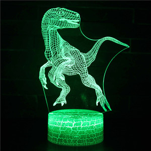 Lampada Notturna a Illusione Olografica 3D LED con Interruttore Touch, Luce Cambia Colore per Camera da Letto, Forma di Dinosauro - Product Image 6
