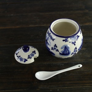 Pot à sucre en céramique de Offres Spéciales de <span class=keywords><strong>Delft</strong></span> bleu et blanc pour le stockage des aliments et le cuiseur à bonbons - Product Image 2