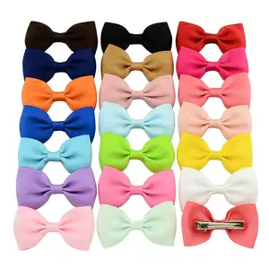 Hot Sale Kids Hair Accessories 20 Colors 2.75 Inches Small Bowknot Ribbon Kids Bow Hair Clips For Girls