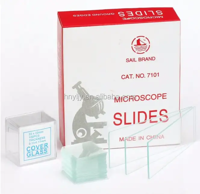 Lames de Microscope de verre, couverture de 7101 7102 7105 7104 lames de Microscope colorées, Transparent 1 pièce