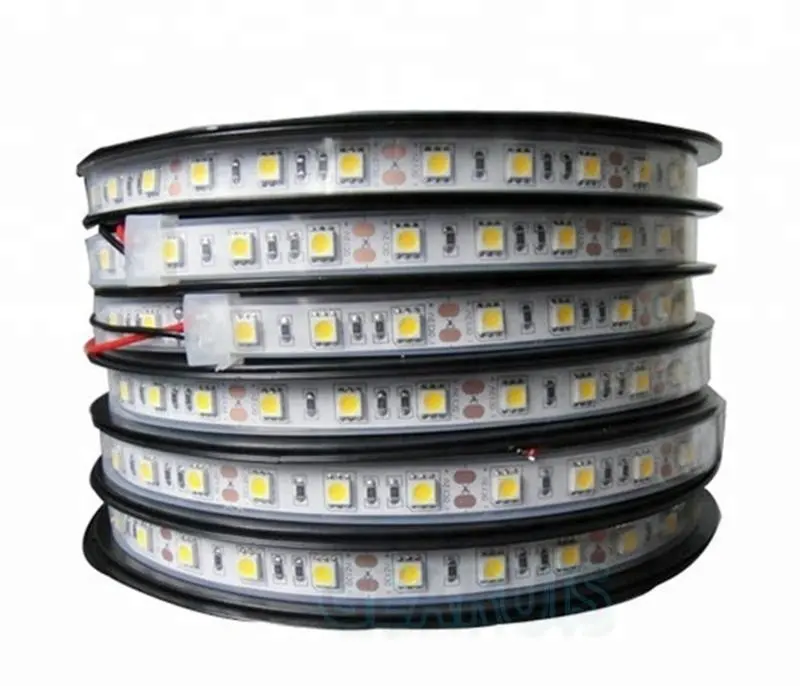 กันน้ํา LED Strip Light 300 SMD 5 M * 60 SMD 5050 ต่อเมตรสีขาวสีฟ้าสีแดงสีเหลืองสีเขียวสีขาว 12V ตกแต่ง