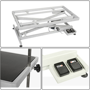 Table de toilettage électrique en acier inoxydable de haute qualité <span class=keywords><strong>pour</strong></span> animaux de compagnie, réglable en hauteur, alimentée par batterie, avec revêtement antidérapant en caoutchouc - Product Image 5