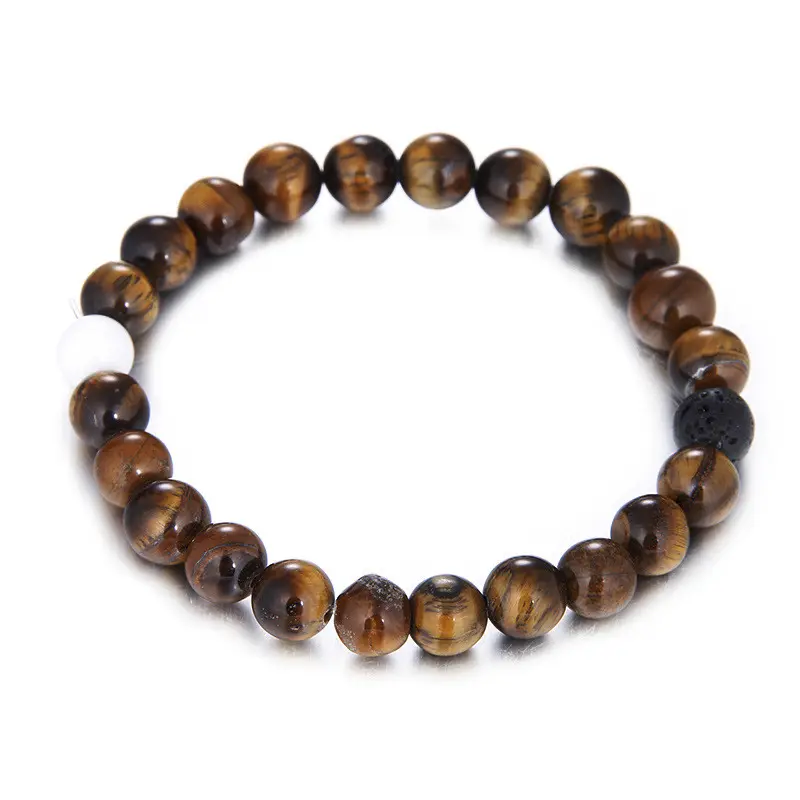 Giá nhà máy bán buôn vàng tiger eye đá hạt vòng đeo tay giá rẻ đá tự nhiên trang sức vòng đeo tay