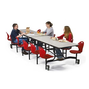 Restaurant Cafeteria Furniture Dining Table Sets Modern 12 <strong>Chair</strong> Seater Folding Student School <strong>Canteen</strong> Table and <strong>Chairs</strong>