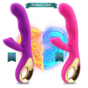 Mainan seks tongkat pemijat isi ulang Usb silikon 10 kecepatan Vibrator peluru ganda - Product Image 1