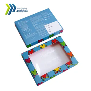 투명 창을 가진 맞춤형 사각 선물 상자 재활용 종이 재료 매트 라미네이션-맞춤형 인쇄용