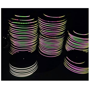 Hi <span class=keywords><strong>viz</strong></span> ánh sáng bạc may trên Polyester phản chiếu cầu vồng Màu Đỏ TRIM Dải Ba lô Bìa cảnh báo an toàn quần may Băng - Product Image 2