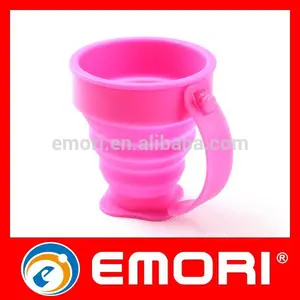 top qualidade reutilizáveis portátil dobrável de silicone caneca de água