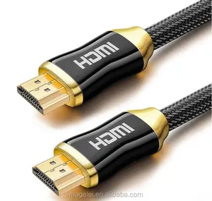 OEM Yüksek Kaliteli yuvarlak erkek ve erkek Naylon örgü örgülü 4 K x 2 K HDMI kablosu