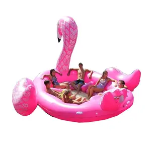 2018 Nouveau Grand Licorne/Flamant/Paon Party Island 6 Personne gonflable Licorne Piscine Flotteur