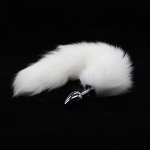 Butt Plug anale Plug Anale In Acciaio Inox Reale Coda di Volpe Giocattoli Del Sesso Coda di Volpe Tappi di Testa Bondage Coda di Colore Bianco adulto BDSM Giocattoli - Product Image 5