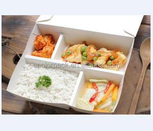 4 Ngăn Phần Phân Hủy Sinh Học Tùy Chỉnh Dùng Một Lần Takeaway Thực Phẩm Giấy <span class=keywords><strong>Container</strong></span> Với Nắp - Product Image 2
