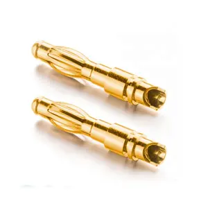 定制铍铜弹片镀金电气连接器子弹4毫米香蕉插针插头