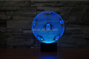 Real Madrid 3D fútbol diseño Decoración Luz de la noche de la ilusión óptica LED 3D lámpara para la promoción - Product Image 5
