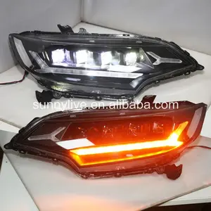 Lampu Depan Led Penuh untuk HONDA, Fit Jazz 2014-2016 Tahun Black Housing JC