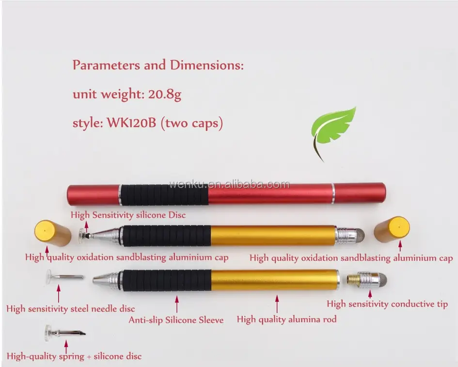 2 in 1 di marca penna di tocco del metallo tablet Meko dello stilo penna logo personalizzato per ipad iphone made in China