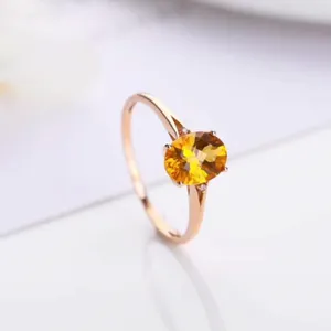 gold skull ring jewelry 18k gold South Africa real diamond natural citrine ring for women pillow box jewelry