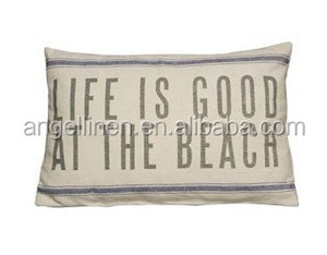Funda de cojín de lino puro con diseños de impresión personalizados, color blanco/natural - Product Image 3