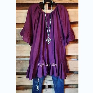 Dames Boho Soul Swing Ruche T Shirts Summer Fashion Tees Korte Mouwen Ronde Hals Onregelmatige Zoom Tuniek Tops - Product Image 6