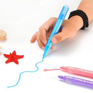 12 Pennarelli Acrilici Permanenti a Punta Media con Punta a Pennello Obliqua e Colori Fluorescenti Neon per Pittura su Roccia Fai-da-Te - Product Image 5