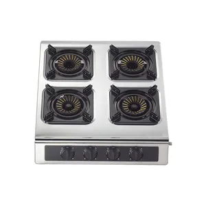 Chinabest good quality high end rotary black burners cap 4 burner table gas stove with low price