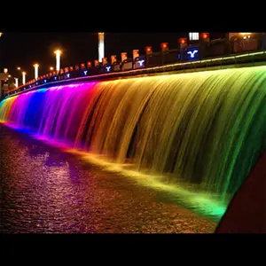 Farbwechsel im Freien Brücke Wasserfall Vorhang Brunnen