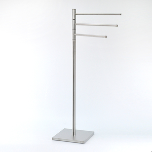 Toallero de baño giratorio de 3 rieles de acero inoxidable moderno con calentador y gancho de Albornoz para uso en hoteles y apartamentos - Product Image 3