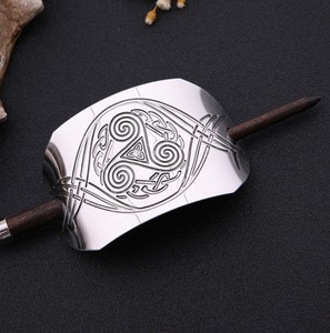 Épingles à <span class=keywords><strong>cheveux</strong></span> en soie GX05, assurance commerce américain, bijoux Viking, bâton à <span class=keywords><strong>cheveux</strong></span> en bois, coiffure, placage métallique, brillant, Rhodium - Product Image 2