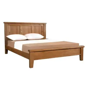 Simple pine wood double bed cheap price with headboard bed room furniture modern wood sofa wall bed bedroom furniture