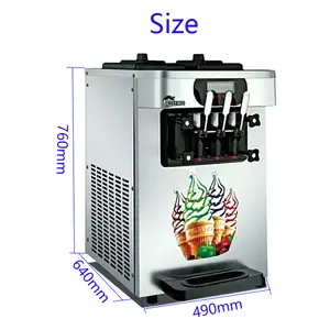 Commercial Soft Ice Cream Machine High Production Capacity 18-22 liter/H Brand New Ice Cream Making Machine