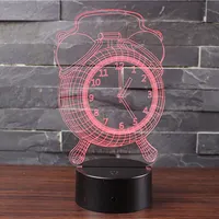 סיטונאי 3D אופטי אשליה שולחן מנורת USB שעון עיצוב Led לילה אור לחדר דקור