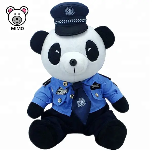 2019 Mới Được Cá Nhân Sang Trọng Cảnh Sát Panda Gấu Bông Đồ Chơi Với Thống Nhất Thương Hiệu LOGO Tùy Chỉnh Dễ Thương Trẻ Em Phim Hoạt Hình Mềm Toy Thú Nhồi Bông panda