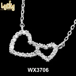 China jewelry factory new design factory direct wholesale two-tone heart pendant necklace jewelry manufacturer china