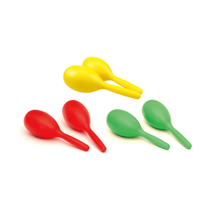 PS en plastique maraca 20*8 cm rouge vert jaune couleur - Product Image 1