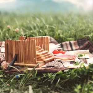 De <span class=keywords><strong>Madera</strong></span> de bambú compacto plegable pan cortador Cortar bloques de una sola pieza Paquete de embalaje Natural caja de Color LFGB... BSCI - Product Image 3
