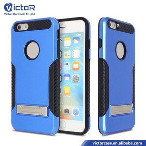 2017 productos más populares 2 en 1 TPU PC Combo fibra de carbono Funda para movil con la pata de cabra para iPhone 6 plus - Product Image 2