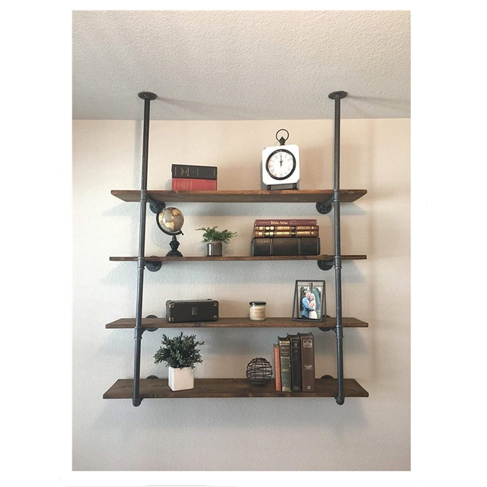 Промышленная настенная железная полка в стиле ретро