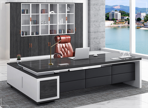 Hiện đại bán buôn văn phòng giá rẻ bảng điều hành chất lượng cao tốt nhất bằng gỗ CEO L hình dạng máy tính làm việc bàn văn phòng - Product Image 2