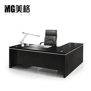 Mdf Zwart Bureau Regelmatige Size Moderne Kantoormeubilair Houten Kantoor Tafel Boss Executive L Vormige Bureau