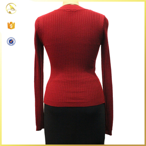 Ropa de diseño de moda silm fit <span class=keywords><strong>jersey</strong></span> de <span class=keywords><strong>lana</strong></span> de color <span class=keywords><strong>rojo</strong></span> - Product Image 2