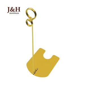 Precio papel señal tarjeta pantalla Clip varilla altura 20cm oro Acero inoxidable POP pantalla signo titular Clip para pan <span class=keywords><strong>tienda</strong></span> - Product Image 1