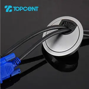 Topcent Desk aluminum round hole cover buttonhole cable organizer box cable management slot cover