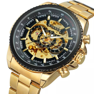 Orologi da Uomo di Lusso WINNER Brand 428, Orologi da Polso Meccanici Automatici Cool, Cinturino <span class=keywords><strong>in</strong></span> Acciaio Inossidabile, <span class=keywords><strong>Orologio</strong></span> Scheletrato Maschile - Product Image 1
