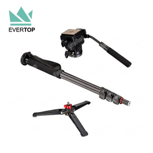 TS-MP901個の4セクションアルミニウム写真/ビデオ一脚、流体なべ頭と取り外し可能なバランススタンドベース付き - Product Image 3