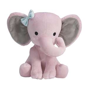 Plush Stuffed Pink Toy Giant Realistic Sitting Jungle Animal Elephant