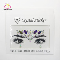 Autocollants de tatouage temporaire de carnaval de fête en gros fabriqués à la main corps gemmes diamants bijoux décalcomanies par fabricant